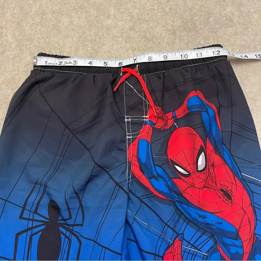Spiderman Marvel Quick Dry UPF 50+ Blue Swim Shorts Trunks Boys size 10/12 New